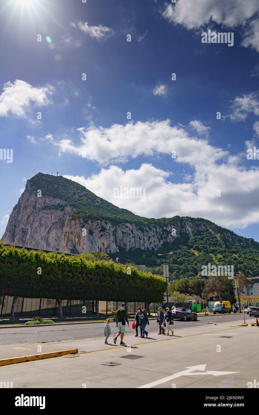 Border between Spain and Gibraltar Post Brexit Stock Photo Alamy