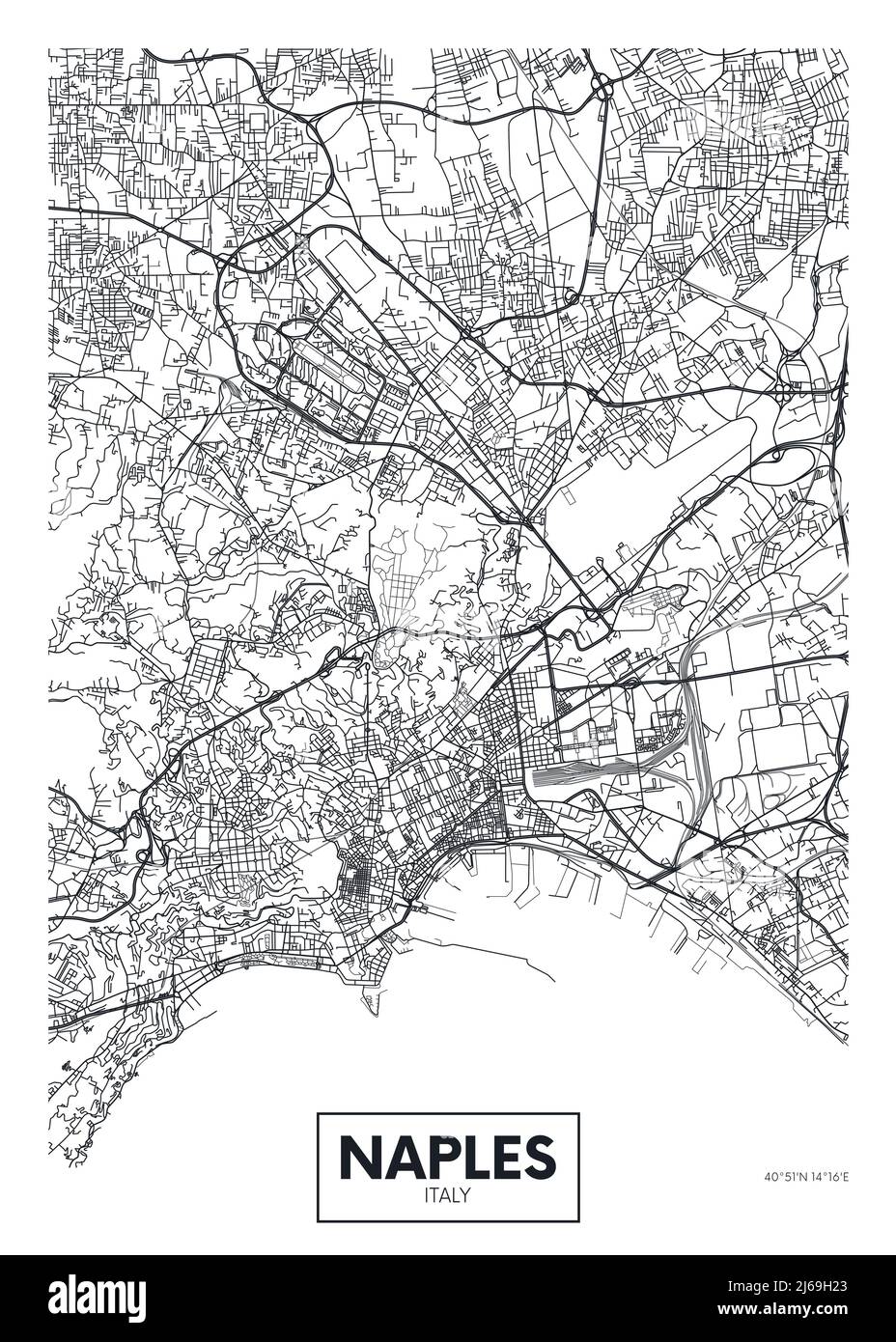 Plan of naples town map cartography aerial view Cut Out Stock Images ...