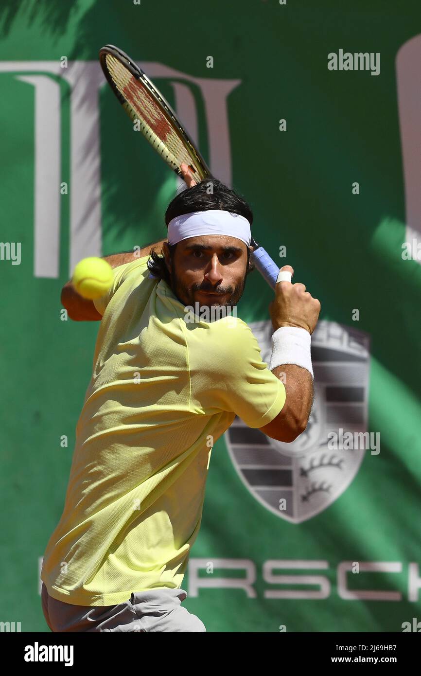 Rome, Italy. 29th Apr, 2022. Gian Marco Moroni (ITA) during the  quarter-finals at the ATP Challenger Roma Open 2022, tennis tournament on  April 29, 2022 at Garden Tennis Club in Rome, Italy