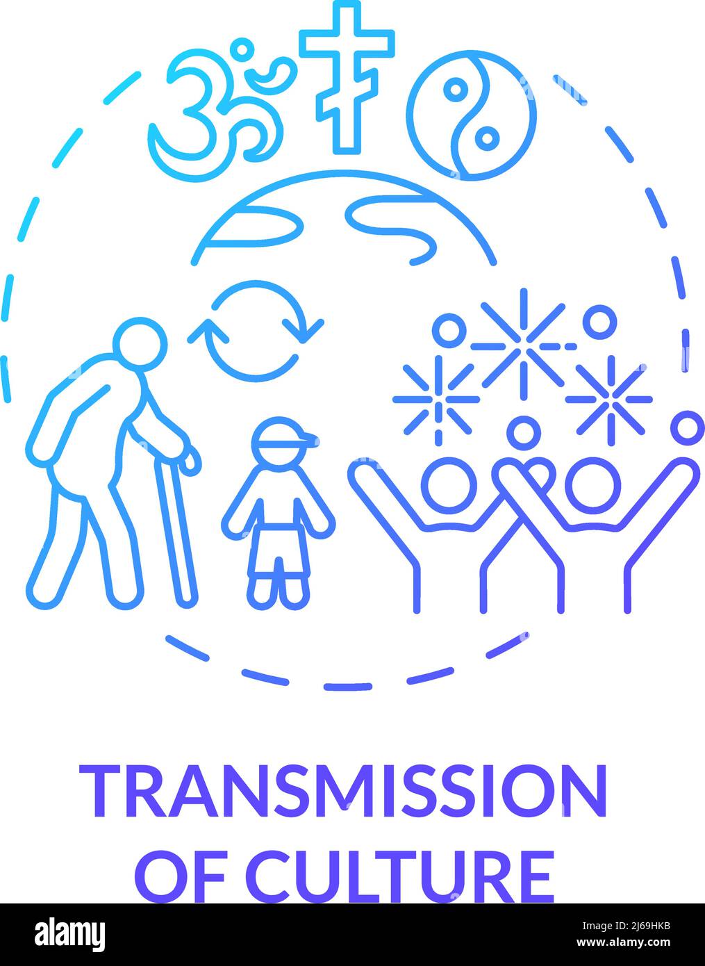 Transmission of culture blue gradient concept icon Stock Vector Image