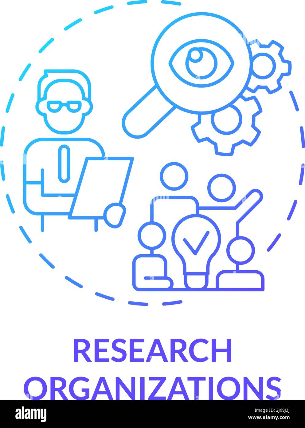 Research organizations blue gradient concept icon Stock Vector Image ...