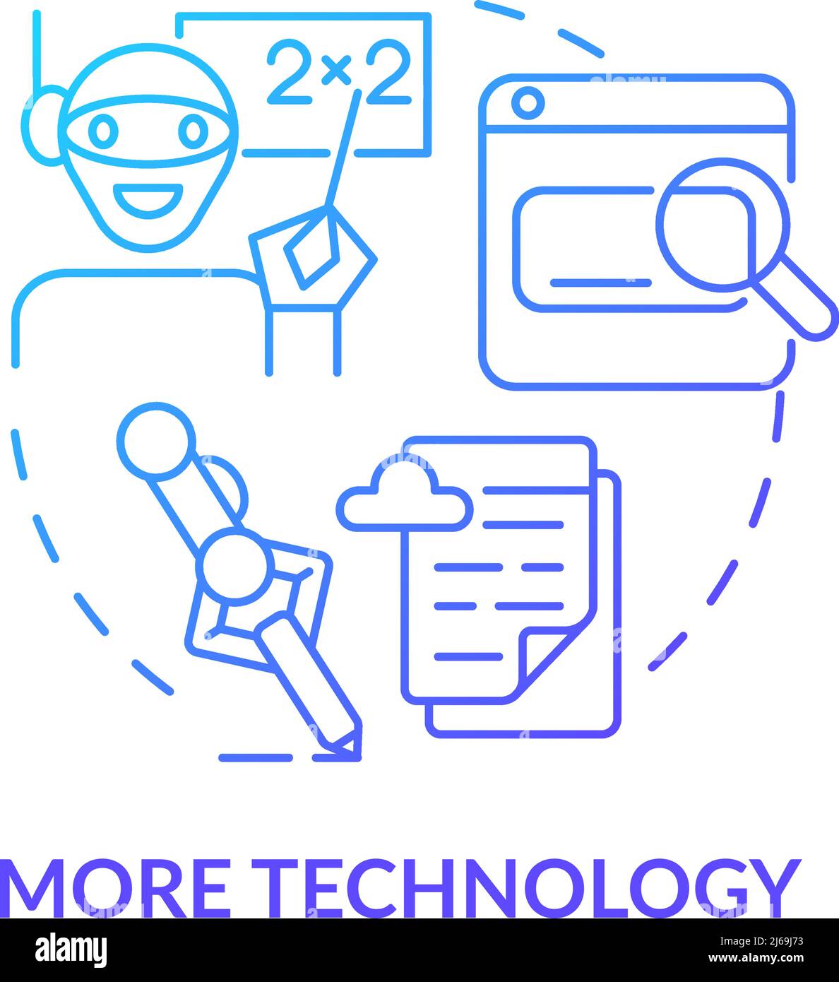 More technology blue gradient concept icon Stock Vector