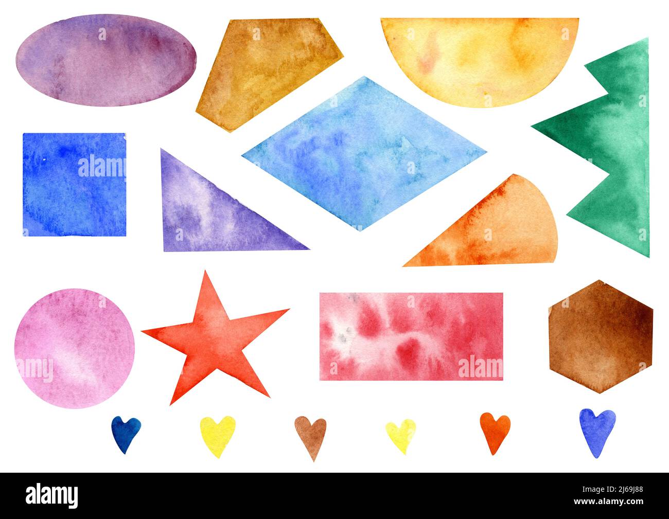Watercolor collection of geometric shapes. Can be used on themes of ...