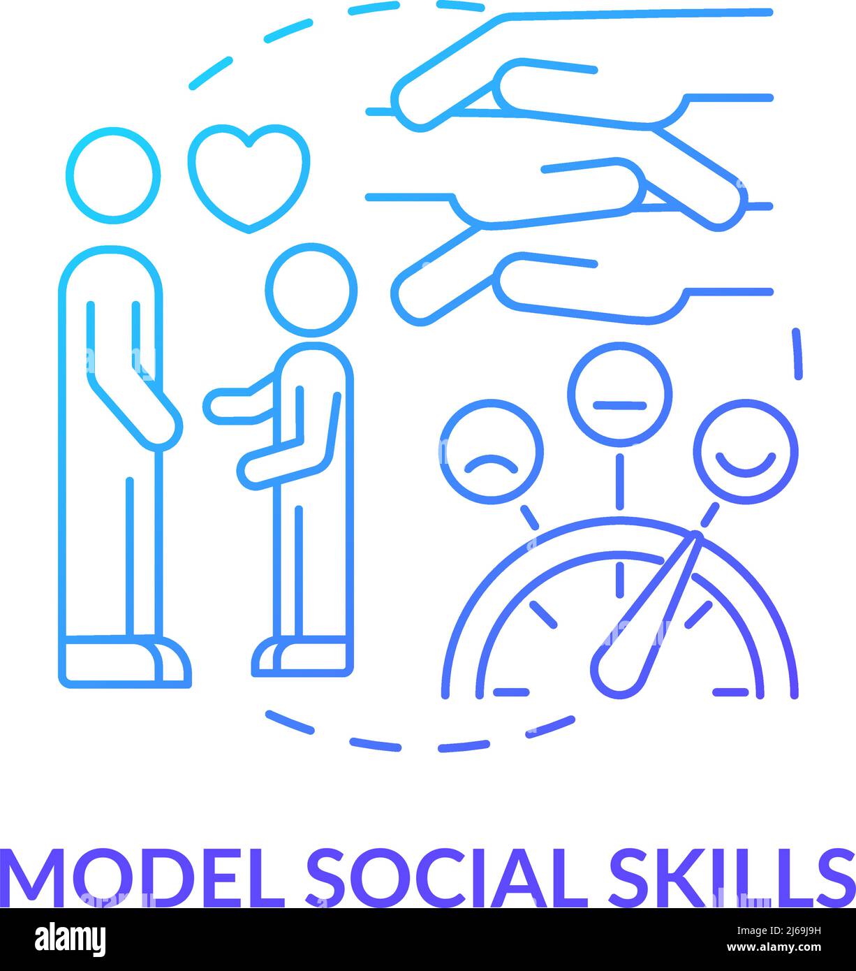 Model social skills blue gradient concept icon Stock Vector Image & Art ...