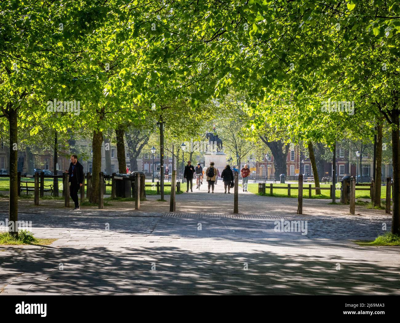 Queen Square Bristol UK in morning sunshine Stock Photo