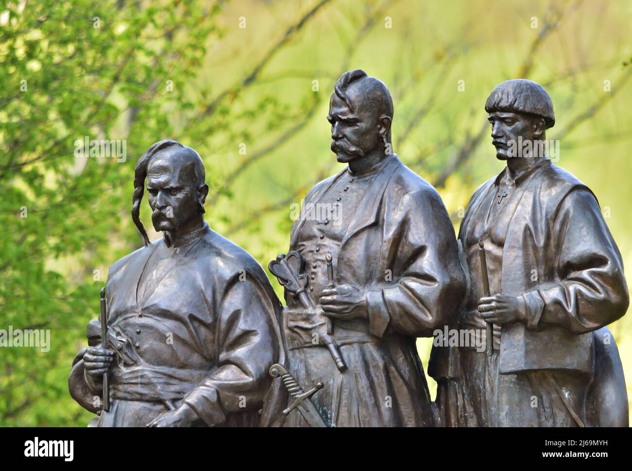 Statue of Cossacks on Leopoldsberg, Vienna, Austria, detail Stock Photo