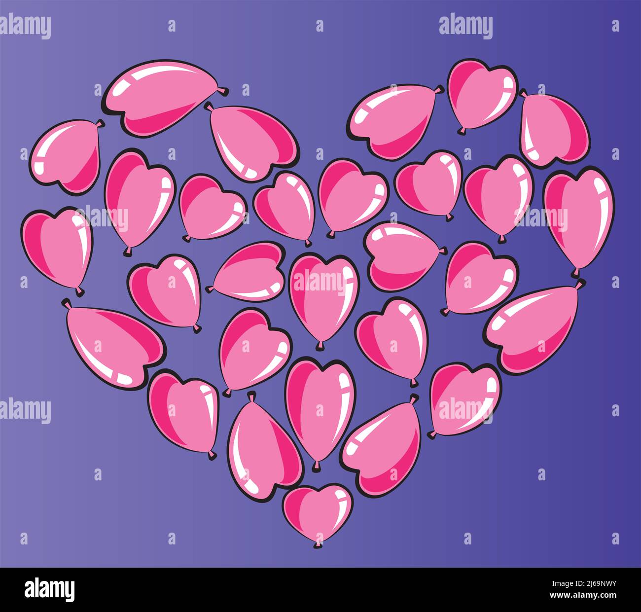 vector drawing heart shape balloons design background Stock Photo Alamy