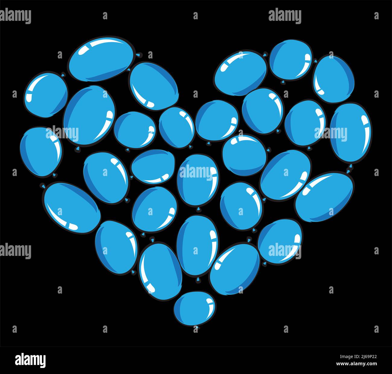 vector drawing heart shape balloons design background Stock Photo - Alamy