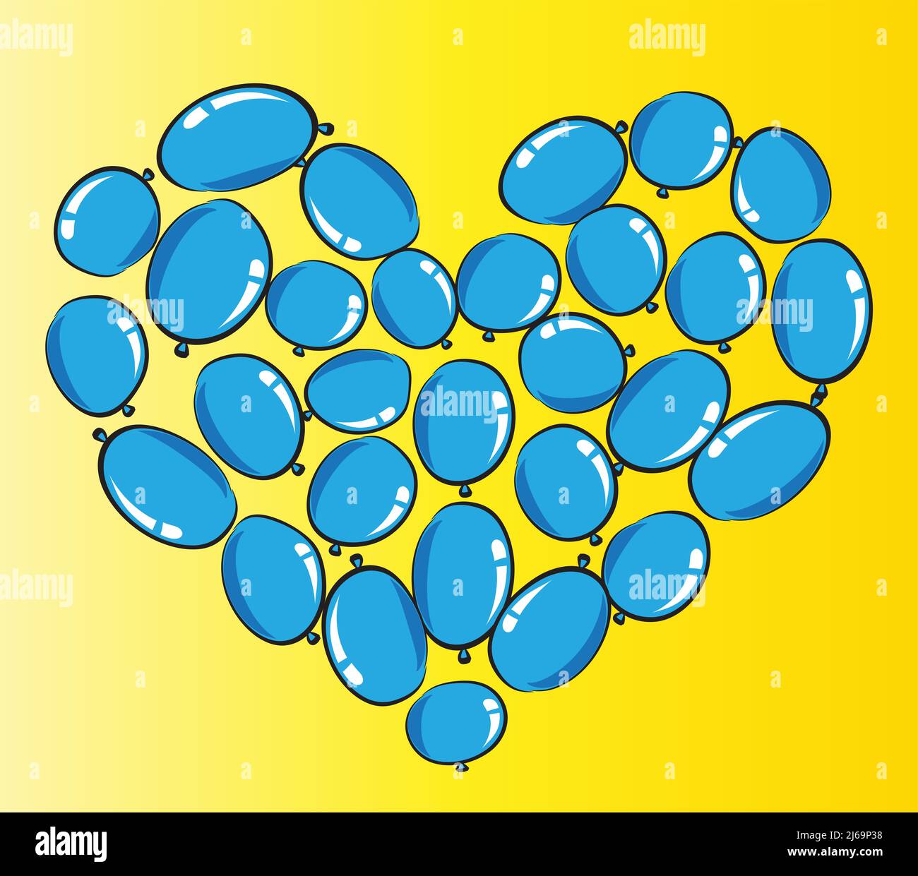 vector drawing heart shape balloons design background Stock Photo - Alamy