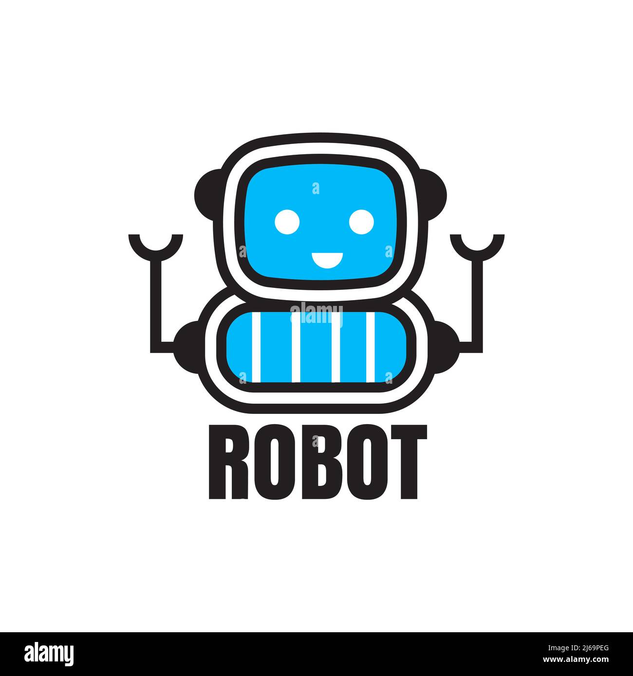 Vector cute robot mascot logo template design Stock Vector