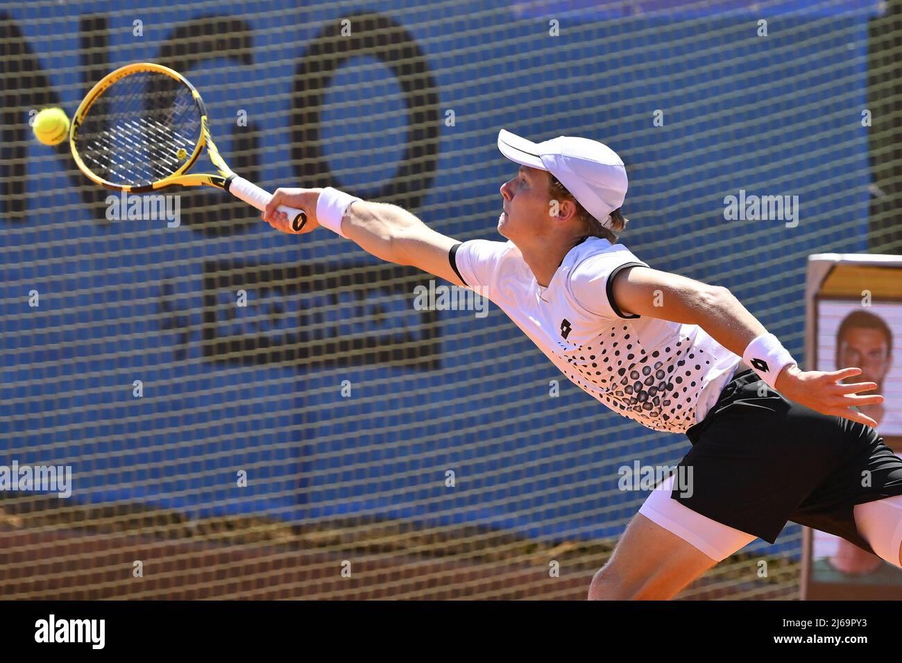 Rome, Italy. 29th Apr, 2022. Jesper de Jong (NED) during the quarter-finals  at the ATP Challenger Roma Open 2022, tennis tournament on April 29, 2022  at Garden Tennis Club in Rome, Italy