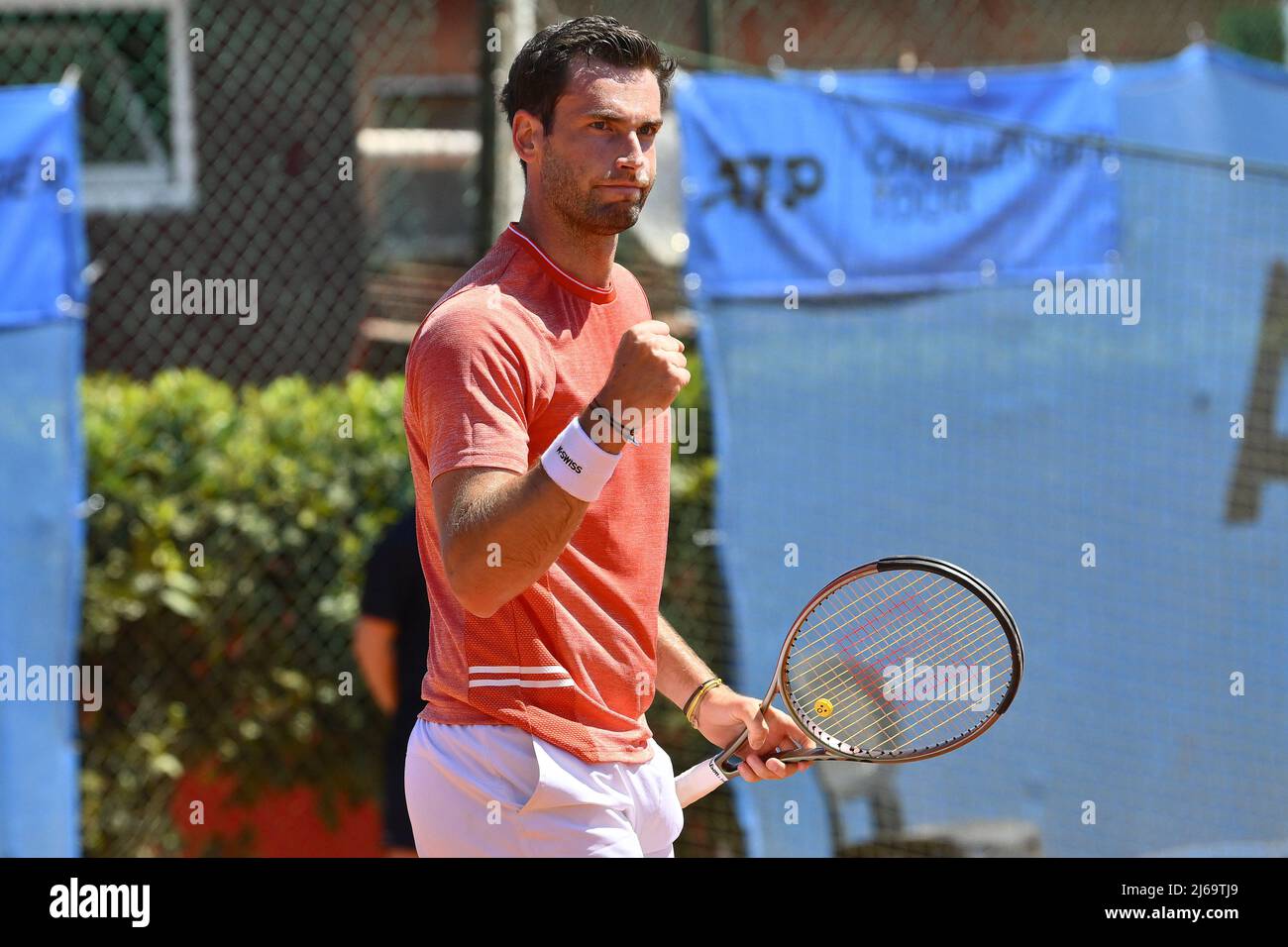 Quentin Halys (FRA) during the quarter-finals at the ATP Challenger Roma  Open 2022, tennis tournament on April 29, 2022 at Garden Tennis Club in Rome,  Italy (Photo by Domenico Cippitelli/LiveMedia/Sipa USA Stock