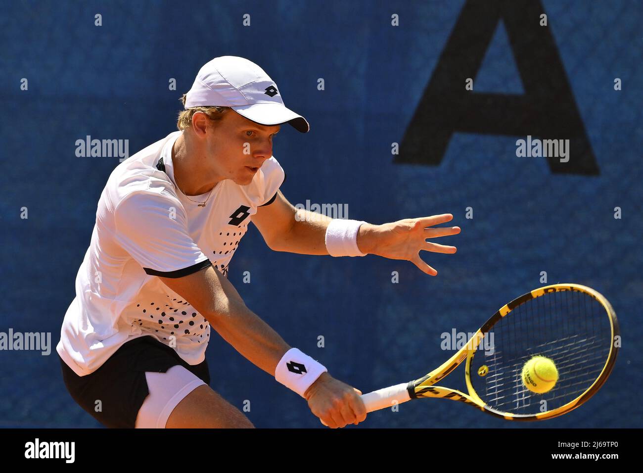Jesper de Jong (NED) during the quarter-finals at the ATP Challenger Roma  Open 2022, tennis tournament on April 29, 2022 at Garden Tennis Club in  Rome, Italy (Photo by Domenico Cippitelli/LiveMedia/Sipa USA