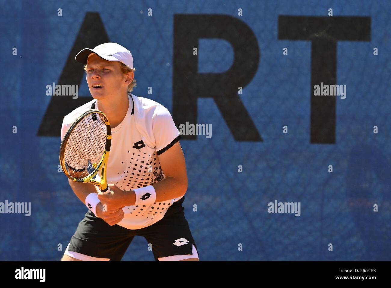 Jesper de Jong (NED) during the quarter-finals at the ATP Challenger Roma  Open 2022, tennis tournament on April 29, 2022 at Garden Tennis Club in  Rome, Italy (Photo by Domenico Cippitelli/LiveMedia/Sipa USA