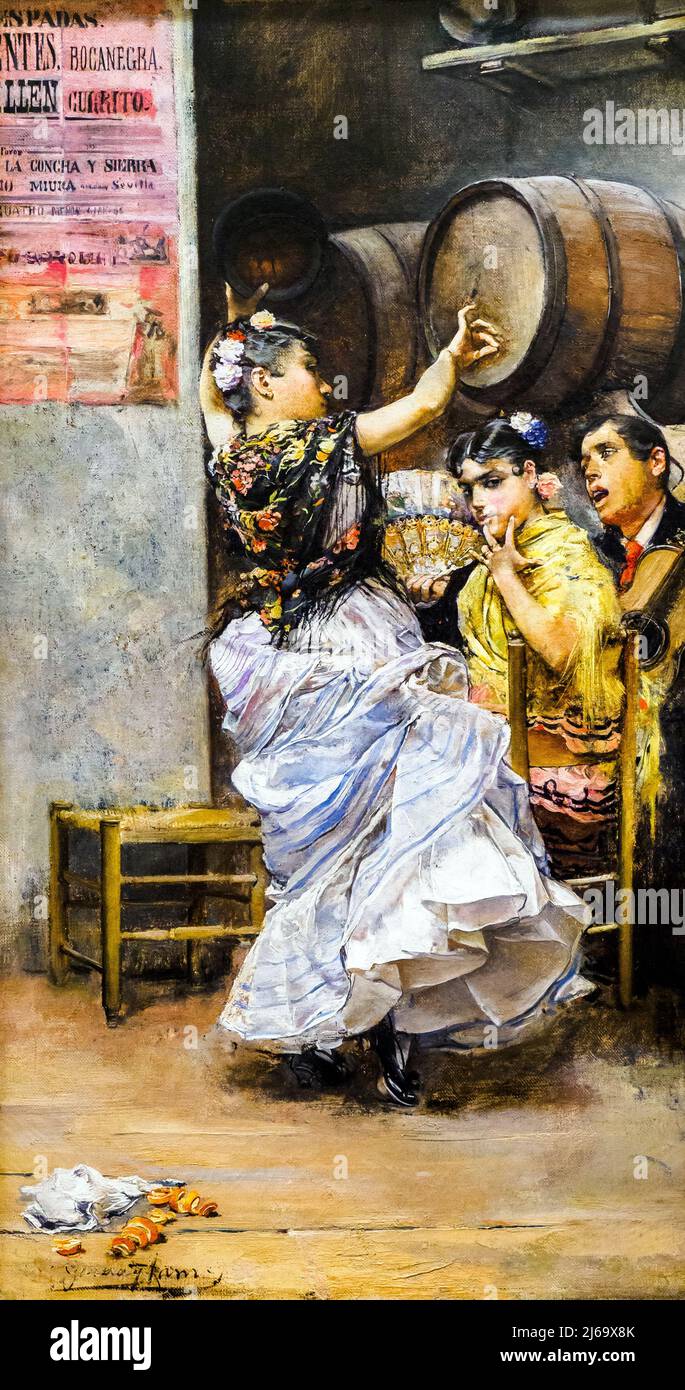 Bulerias dance (1884) by Jose Garia Ramos (1852 - 1912) Stock Photo
