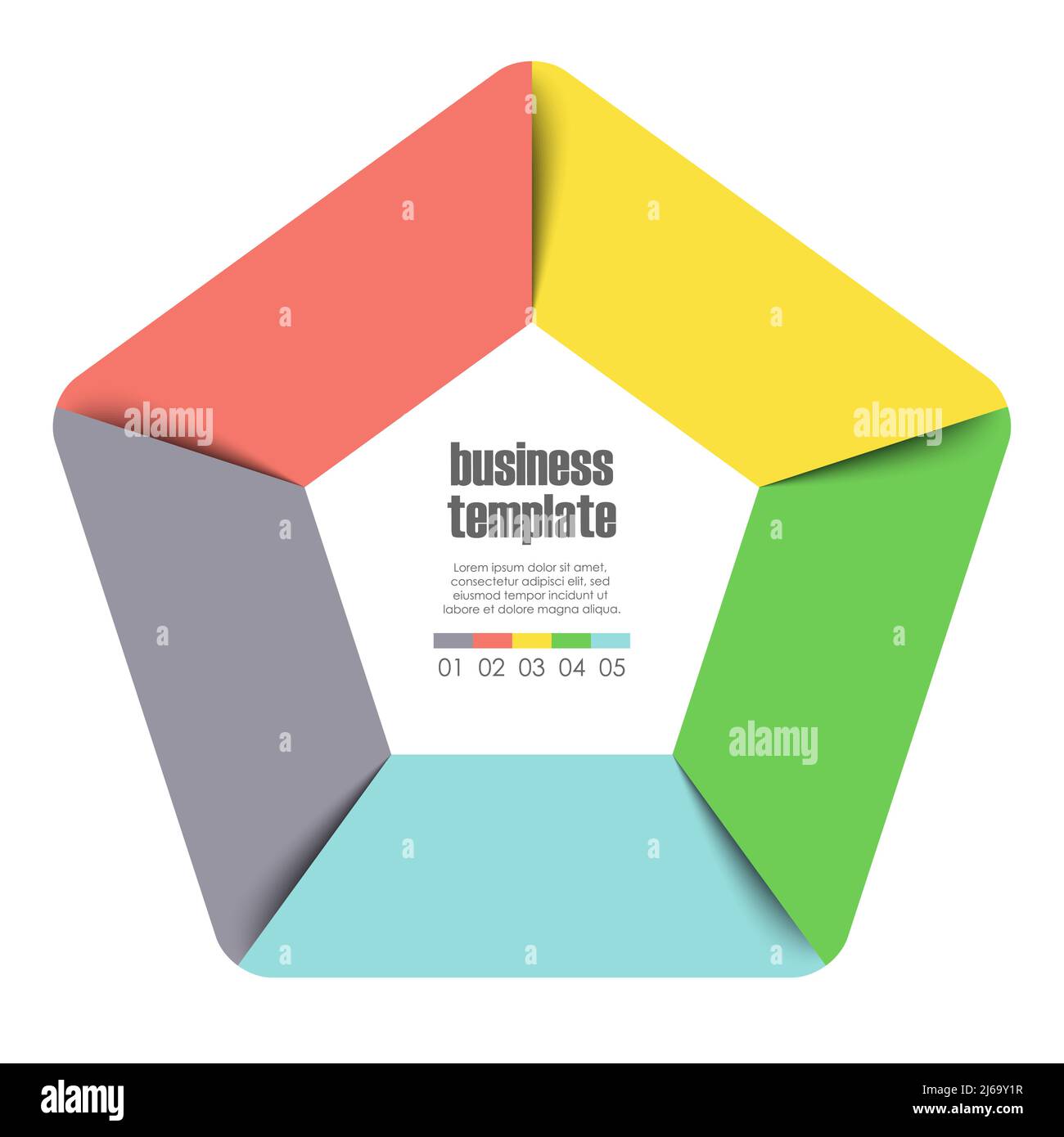 colored template of business info graphic with different options showing team work process Stock Vector