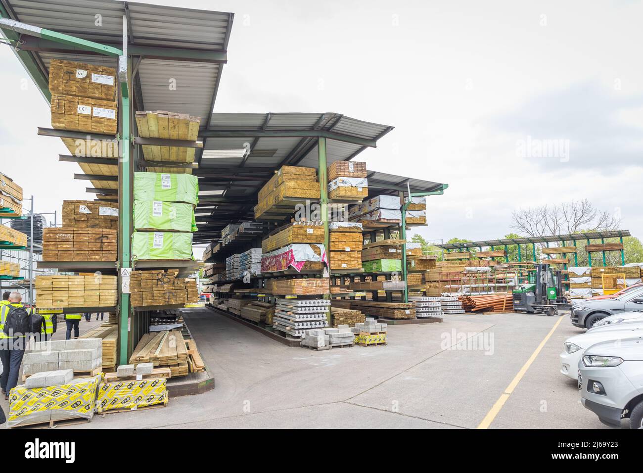 Yard of a timber builders' merchant Stock Photo