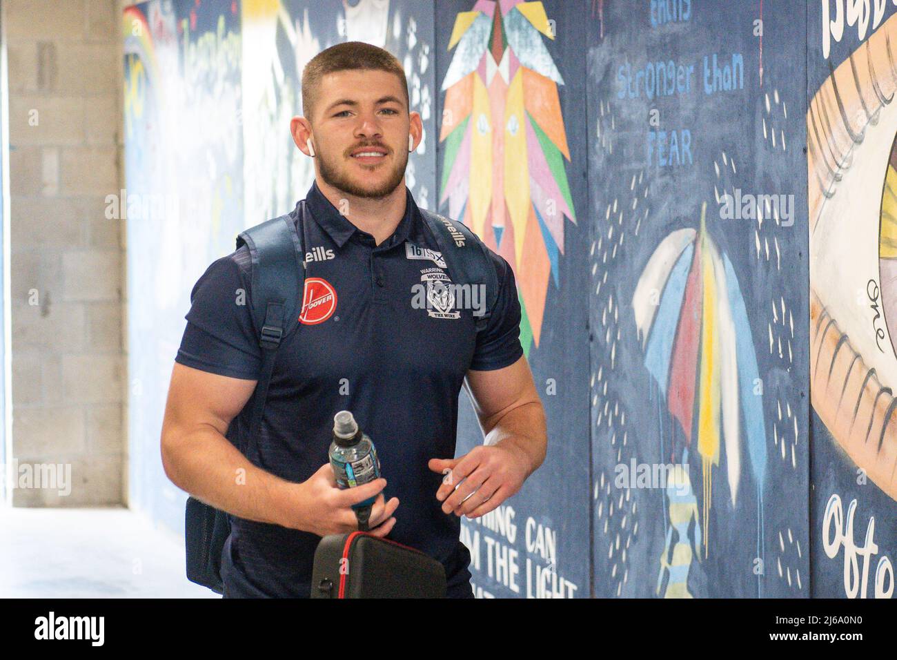 Danny Walker 16 of Warrington Wolves arrives at The Halliwell Jones