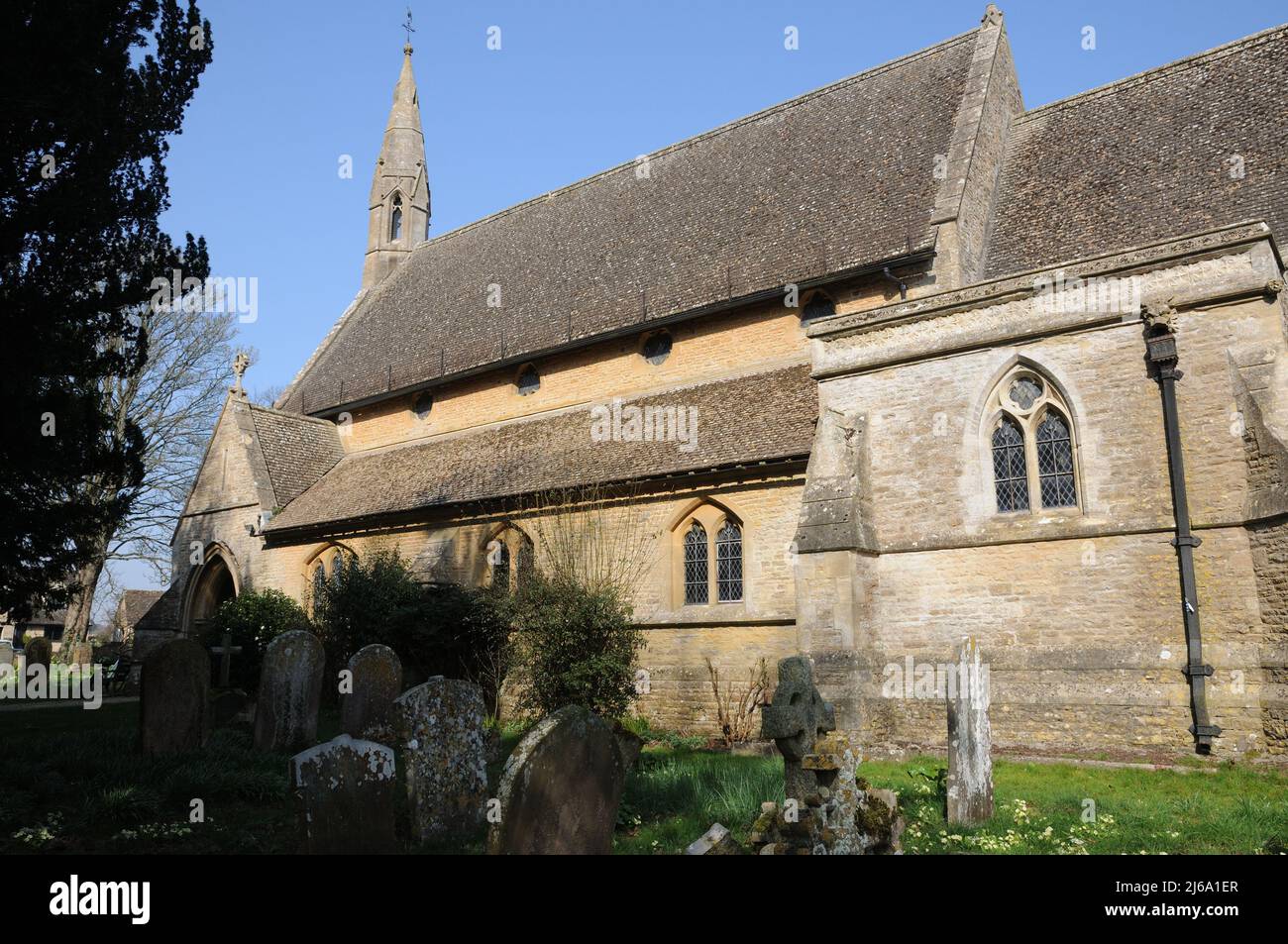 St Simon & St Jude Church, Milton under Wychwood, Oxfordshire. Stock Photo