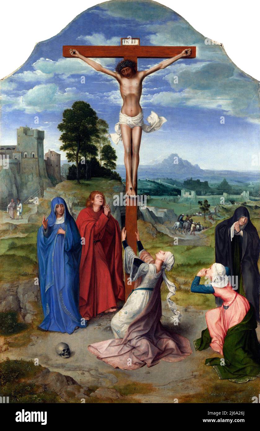 The Crucifixion by Quinten Massys (c.1465/6-1530), oil on oak, c. 1515 Stock Photo