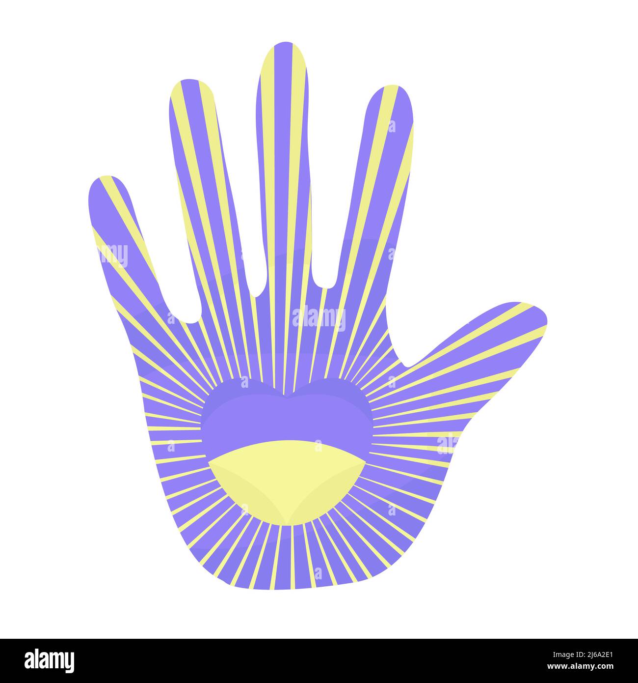Hand with heart, illustration in Ukrainian style Stock Vector