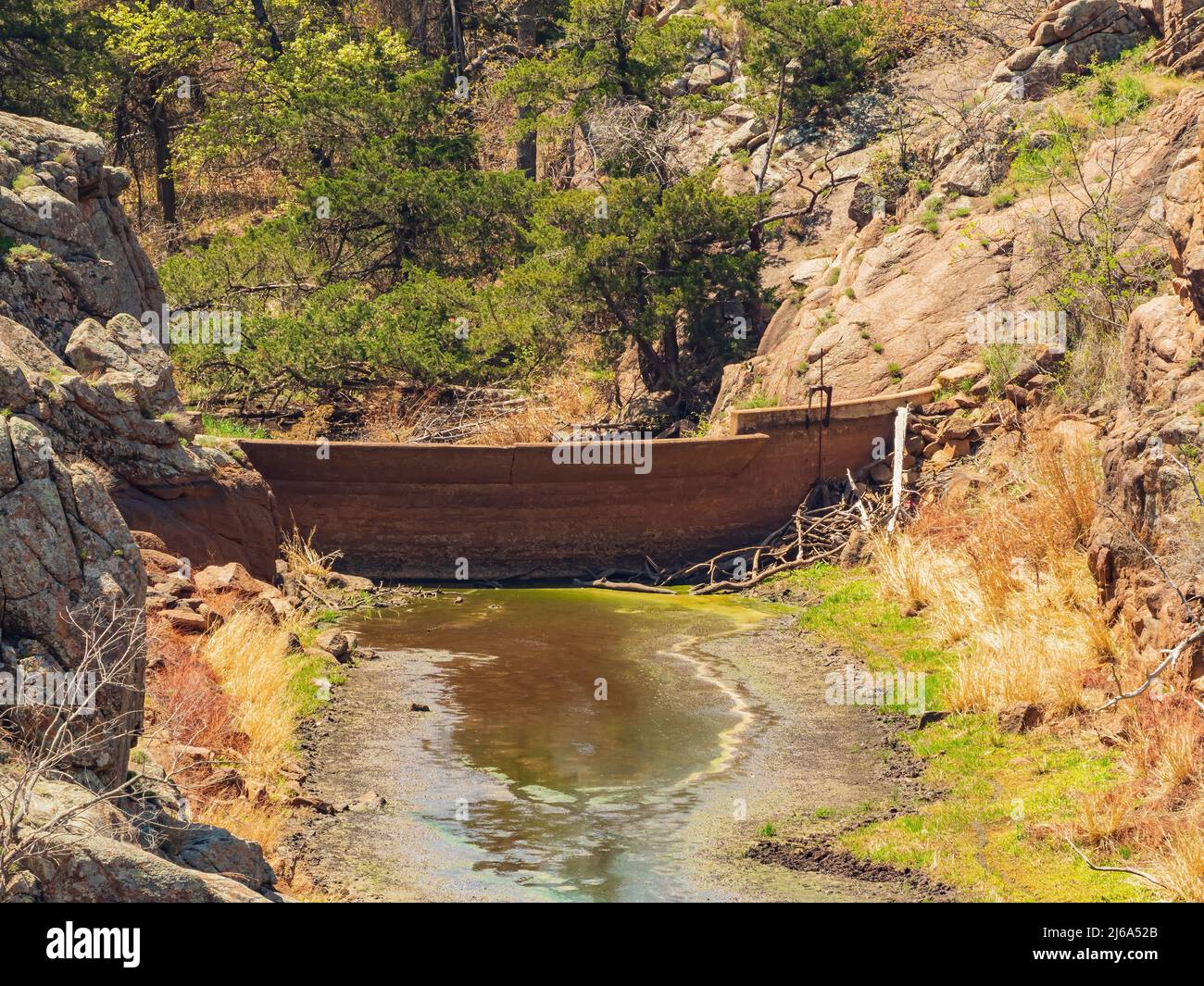 Sunny view of Quanah Parker Dam at Oklahoma Stock Photo Alamy