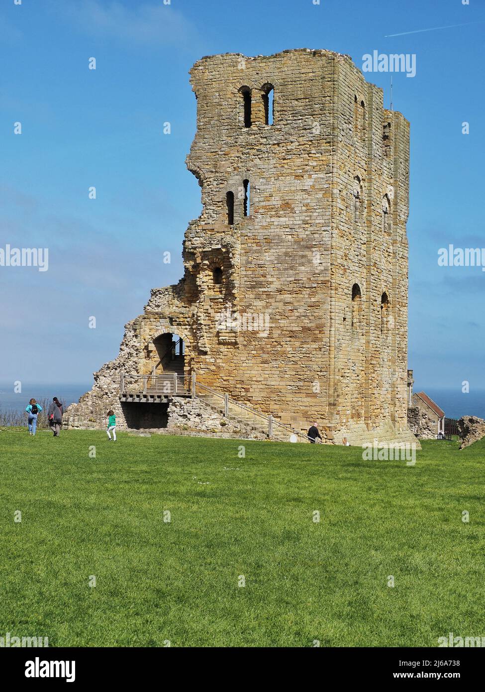 The keep at Scarborough castle Stock Photo