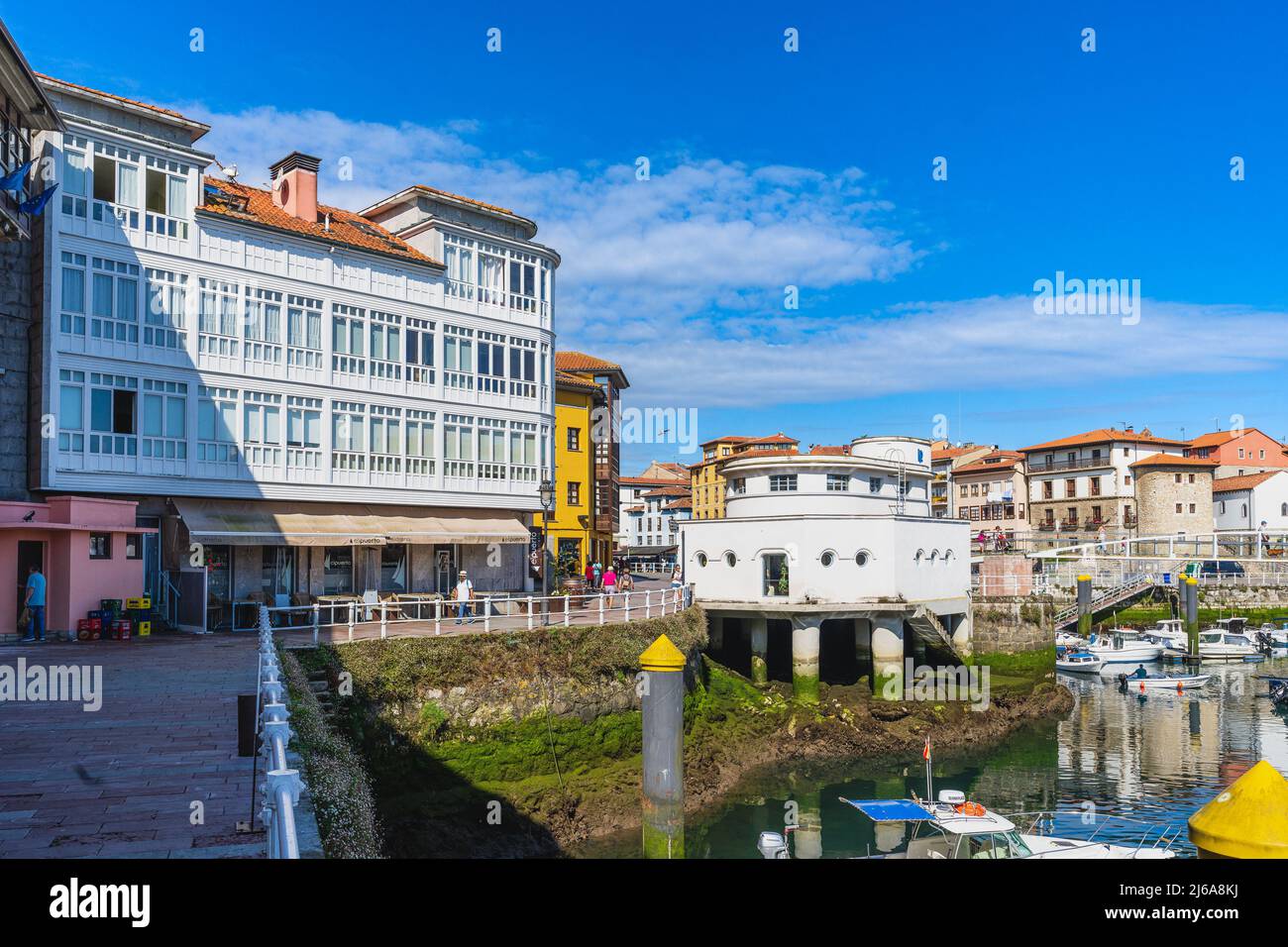 Llanes, Asturias, Spain, July 24, 2021. Port of the city of Llanes in the Cantabrian Sea, in Asturias. Stock Photo