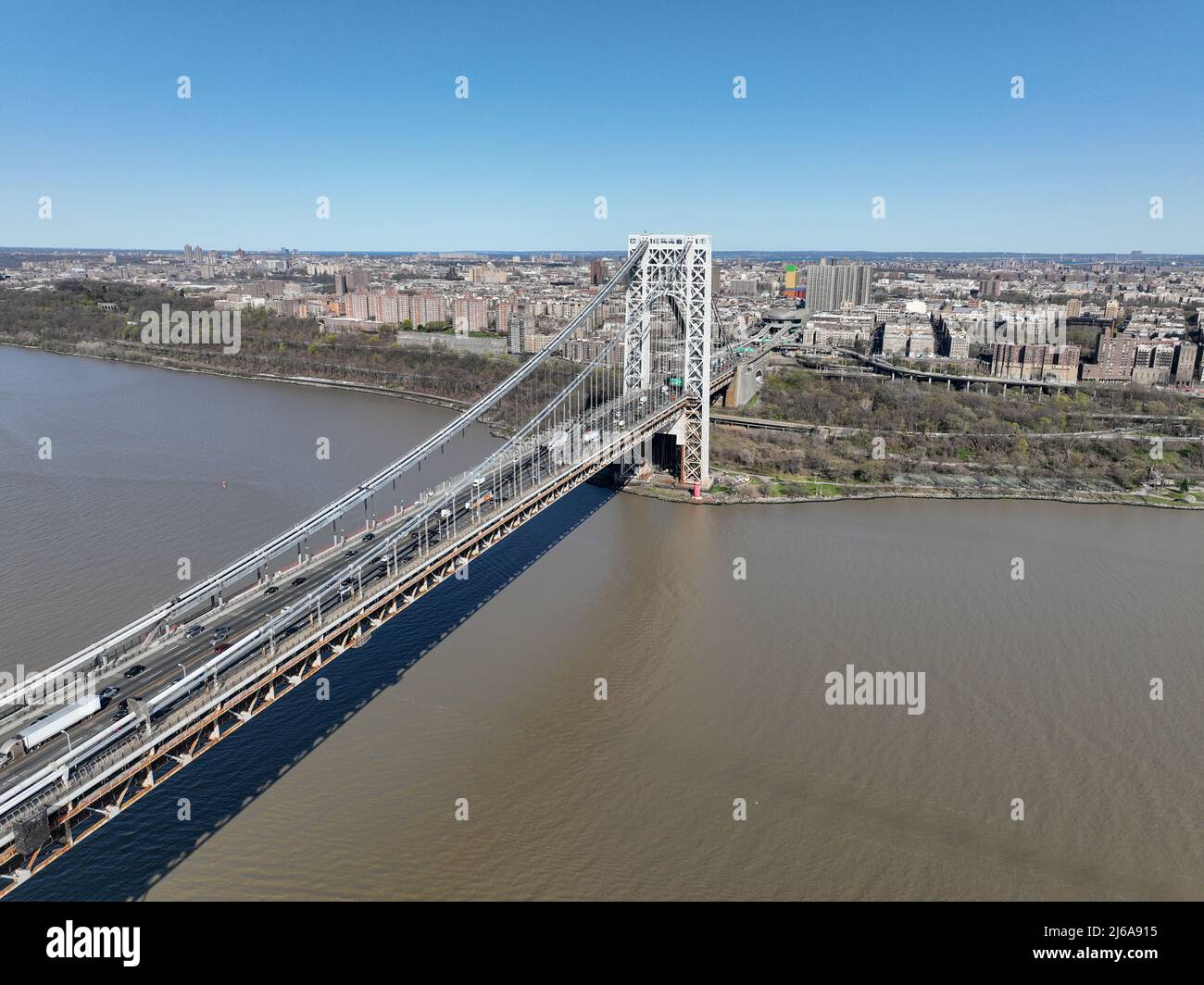 Aerial view of Washington Bridge in Fort Lee, NJ.