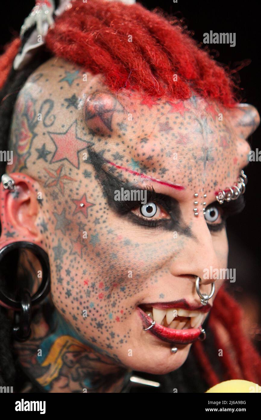 The Vampire Woman, is a Mexican lawyer, businesswoman, activist, friki  artist and professional tattoo artist Stock Photo - Alamy