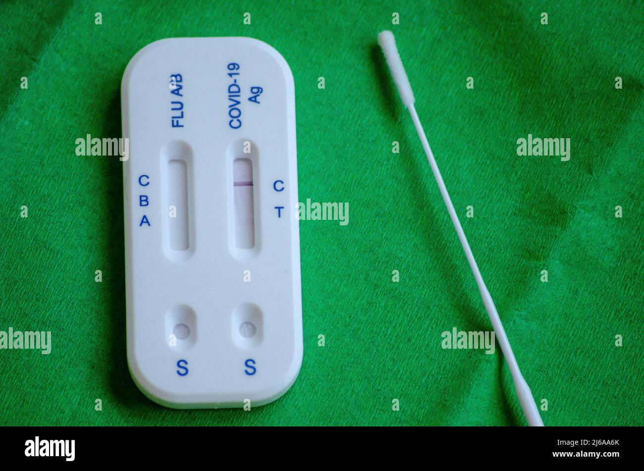 Covid19 Negative test result Saliva Antigen Rapid Test Kit (ATK) on