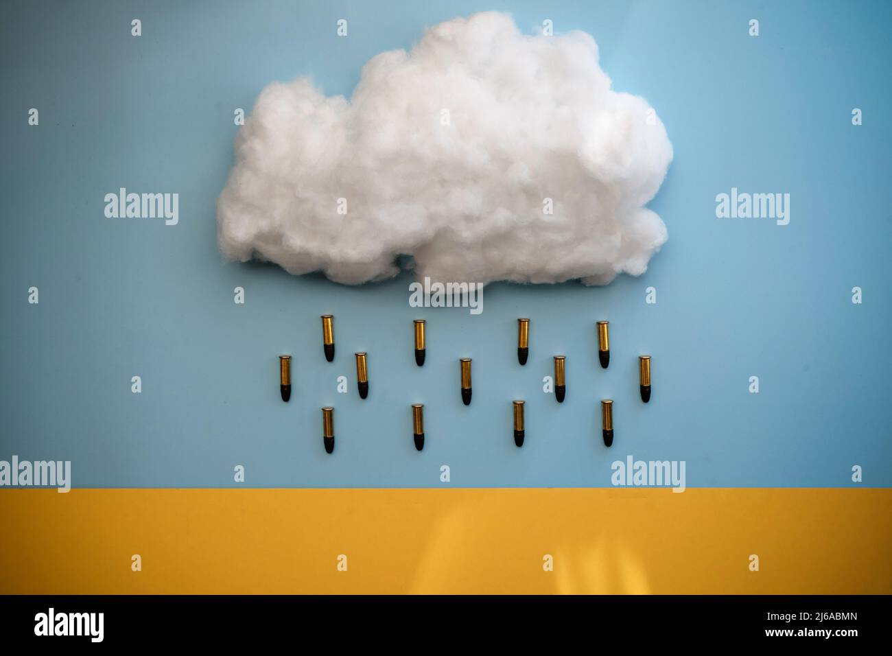 Rain of bullets, Ukraine - Russia war Stock Photo