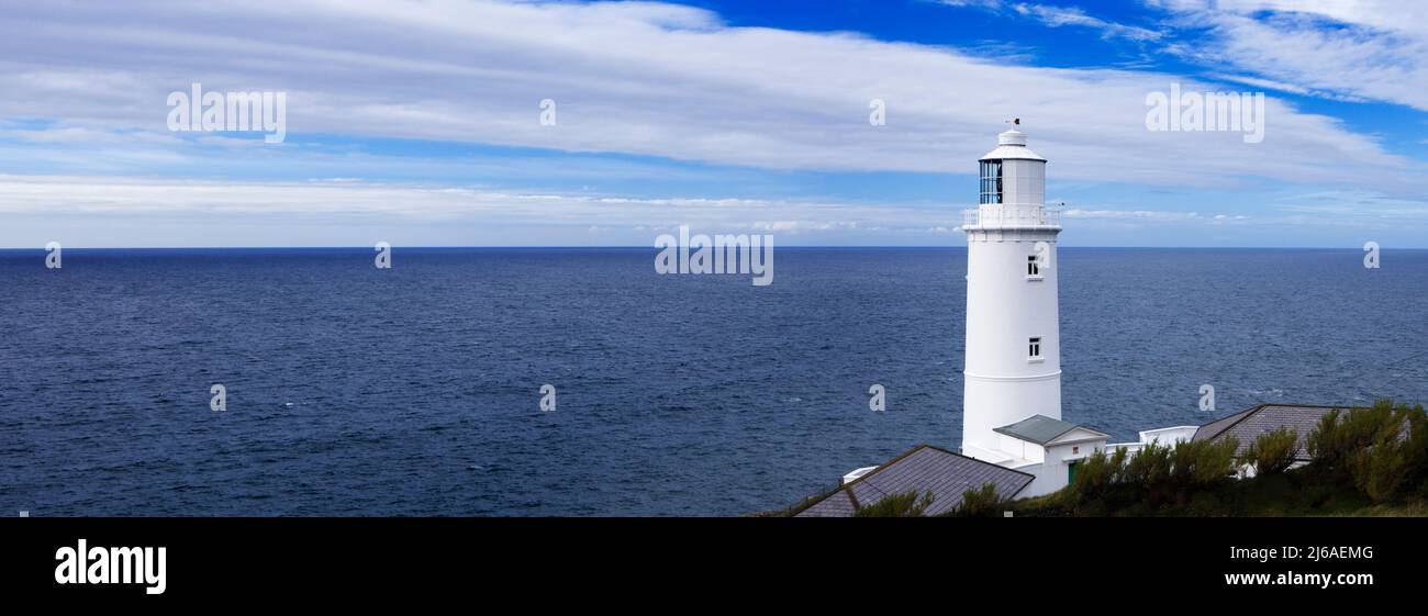 Trevose Head Lighthouse, Cornwall, UK Stock Photo