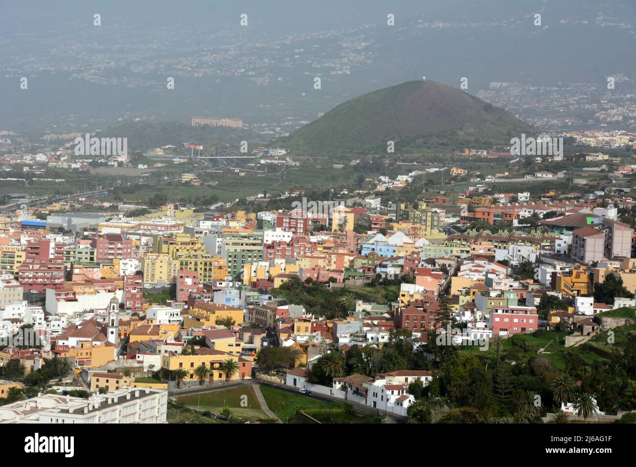 The town of Los Realejos on the north coast of the Spanish island of Tenerife, Canary Islands, Spain. Stock Photo