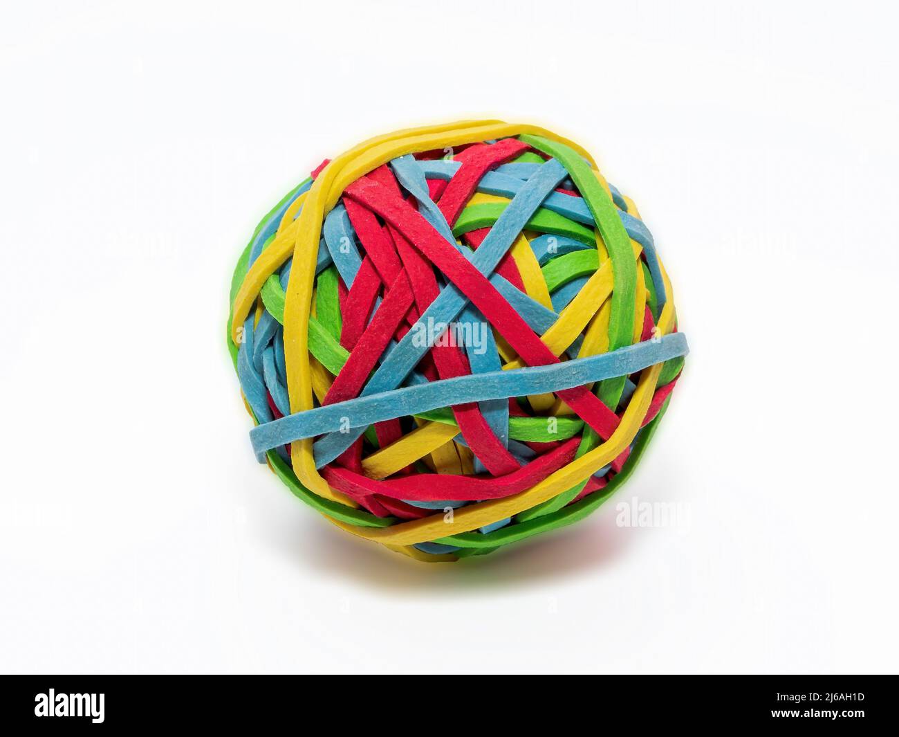 Rubber bands, colorfully shaped into a ball Stock Photo Alamy