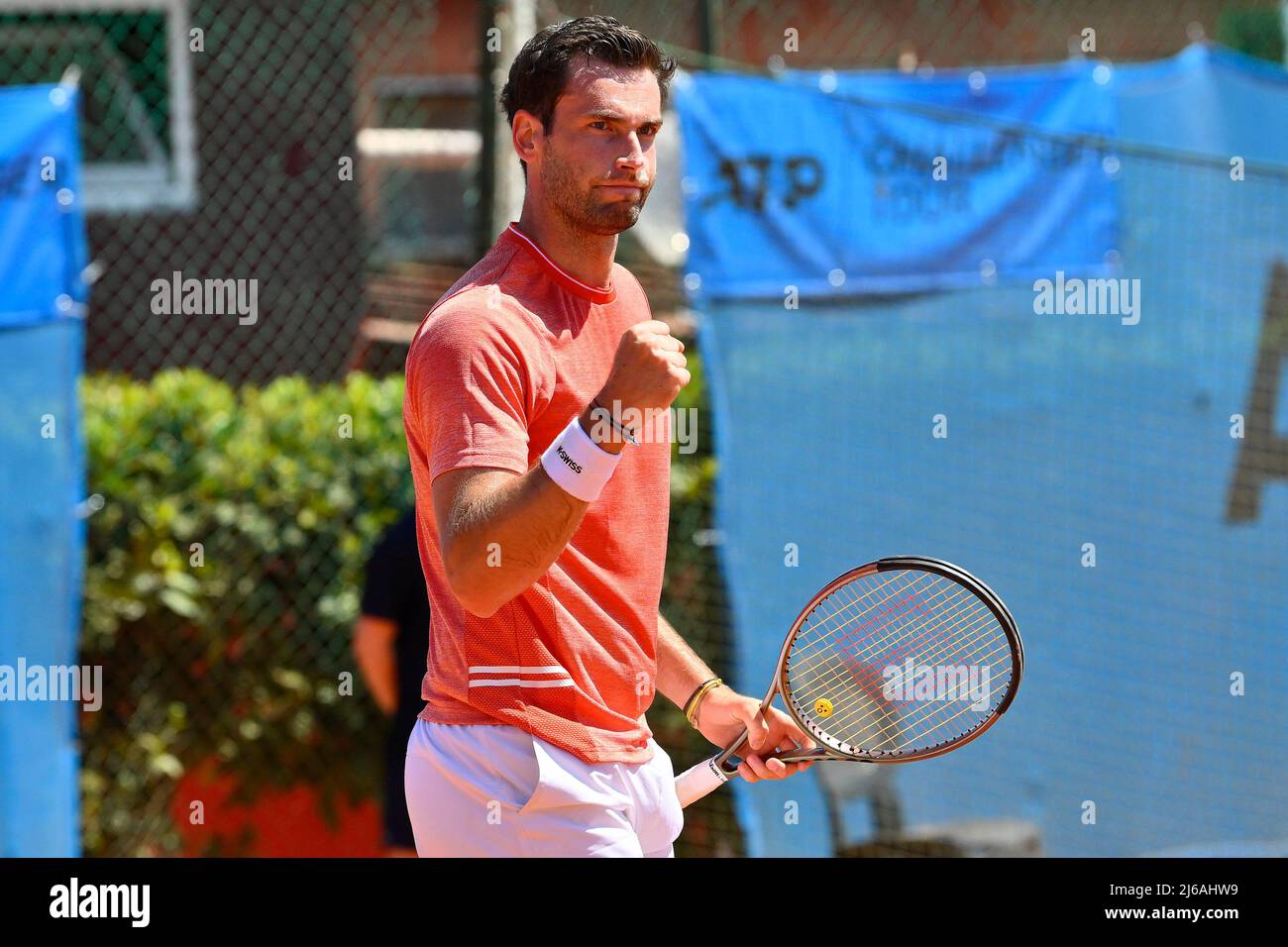 April 29, 2022, Rome, Italy: Quentin Halys (FRA) during the quarter-finals at the ATP Challenger Roma Open 2022, tennis tournament on April 29, 2022 at Garden Tennis Club in Rome, Italy  (Credit Image: © Domenico Cippitelli/Pacific Press via ZUMA Press Wire) Stock Photo