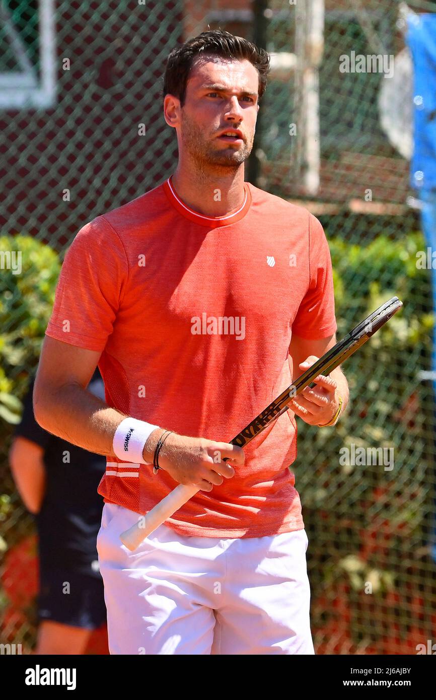 April 29, 2022, Rome, Italy: Quentin Halys (FRA) during the quarter-finals at the ATP Challenger Roma Open 2022, tennis tournament on April 29, 2022 at Garden Tennis Club in Rome, Italy  (Credit Image: © Domenico Cippitelli/Pacific Press via ZUMA Press Wire) Stock Photo