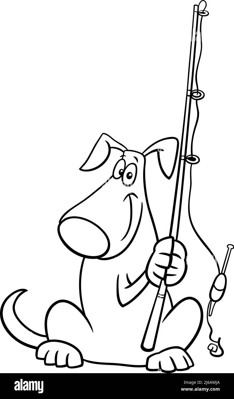 fishing rod coloring pages