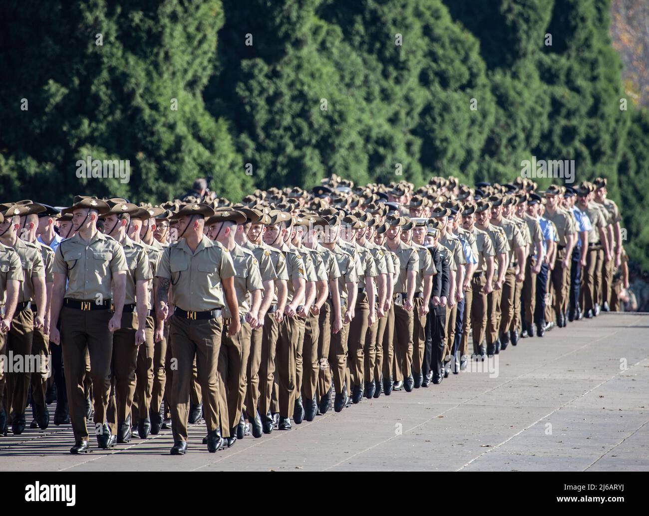 Melbourne Australia Anzac Day parade at Shrine of Remembrance. ANZAC