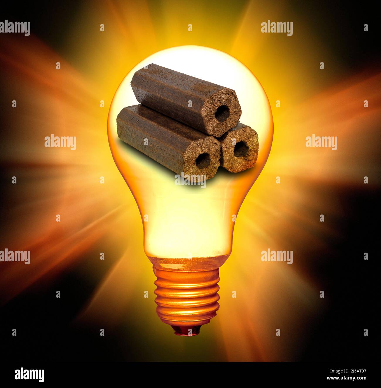 Sustainable wood energy, conceptual composite image Stock Photo