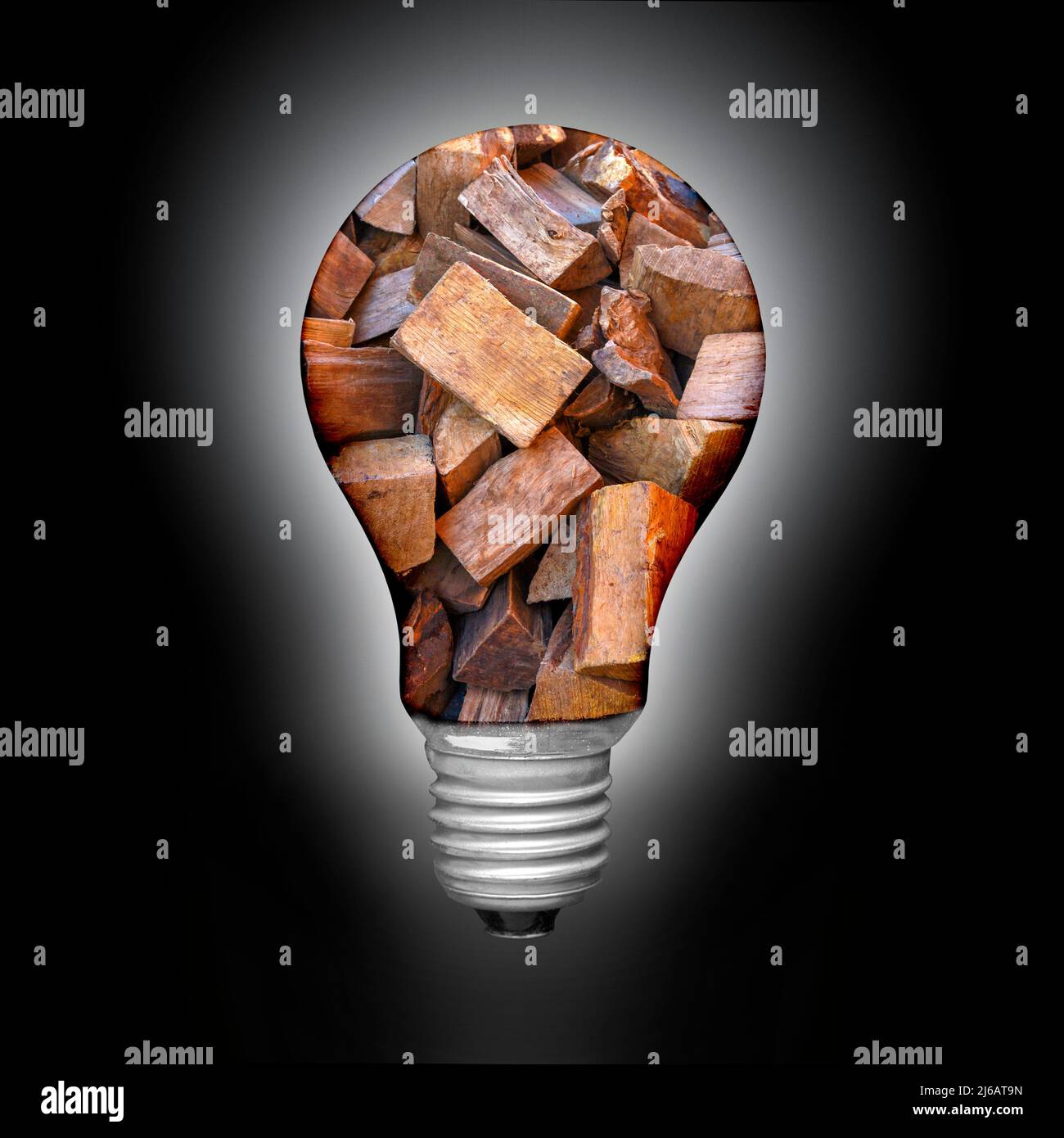 Sustainable wood energy, conceptual composite image Stock Photo