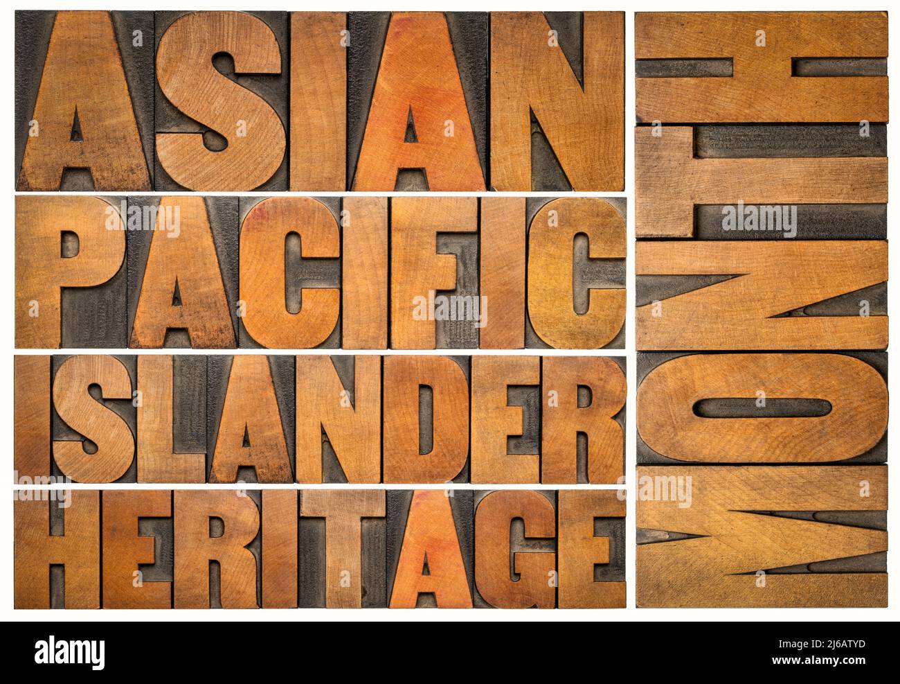 Asian Pacific Islander Heritage Month - isolated word abstract in vintage letterpress wood type, reminder of cultural event Stock Photo