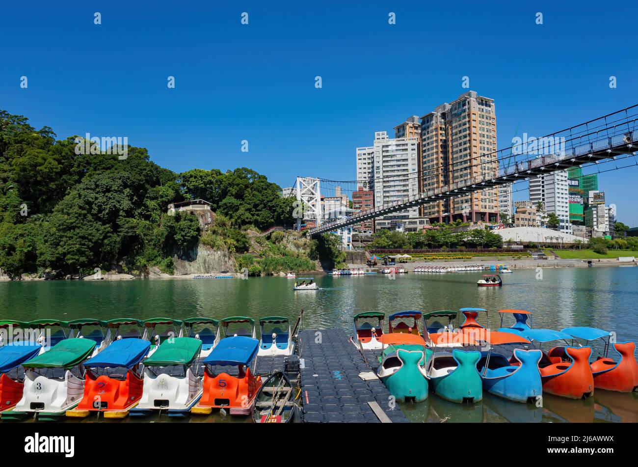 Taipei, AUG 4 2013 - Sunny view of the Bitan Scenic Area Stock Photo ...