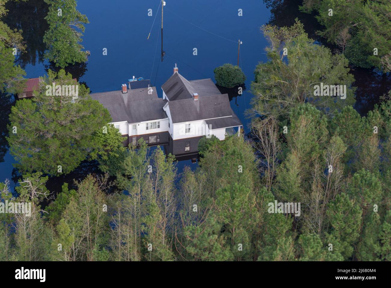 Bladen County, NC, September 18, 2018 Aerial view of the flooding