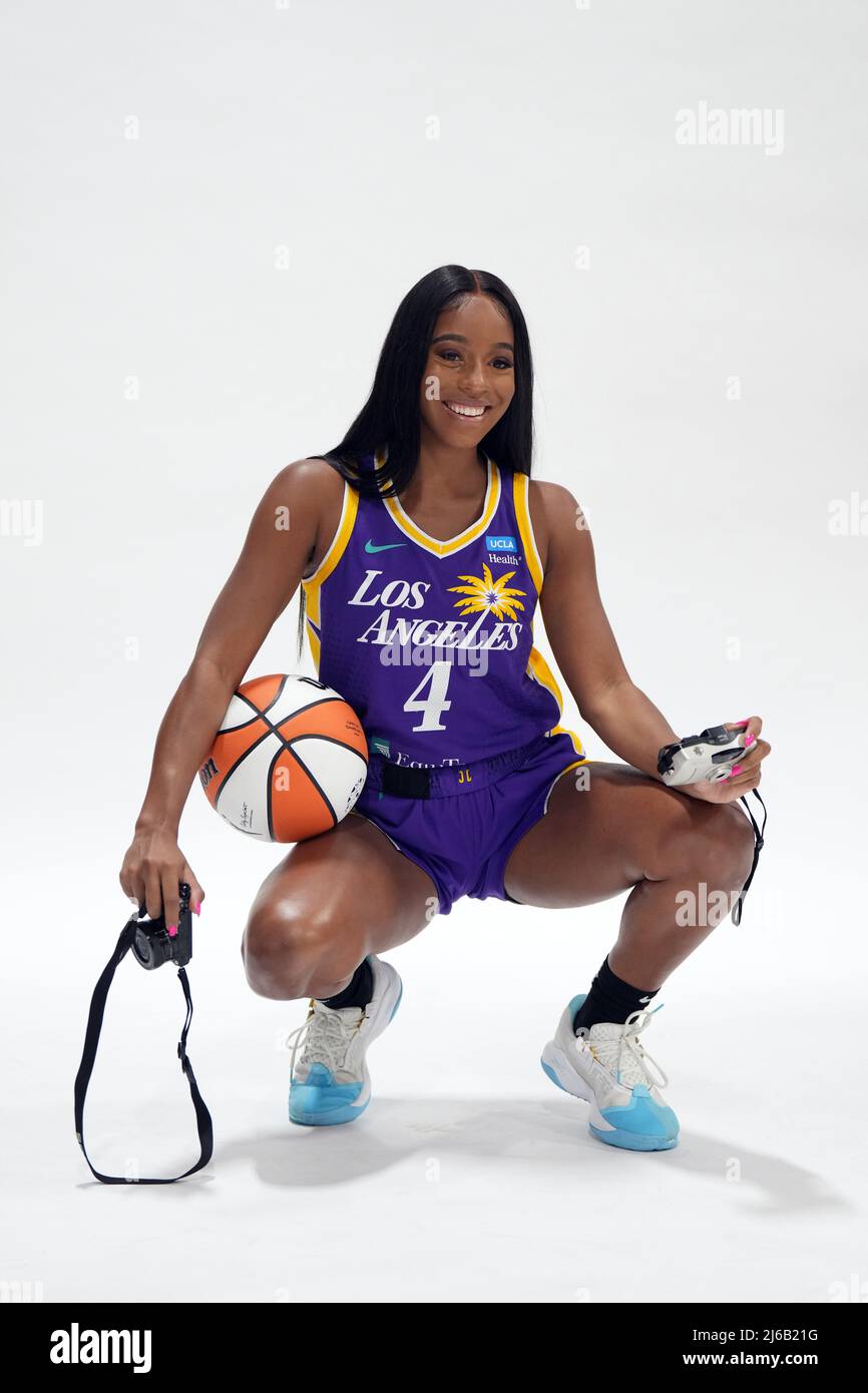 Los Angeles Sparks guard Lexie Brown (4) poses with cameras during media  day, Wednesday, Apr. 27, 2022, in Torrance, Calif. Photo via Newscom Stock  Photo - Alamy