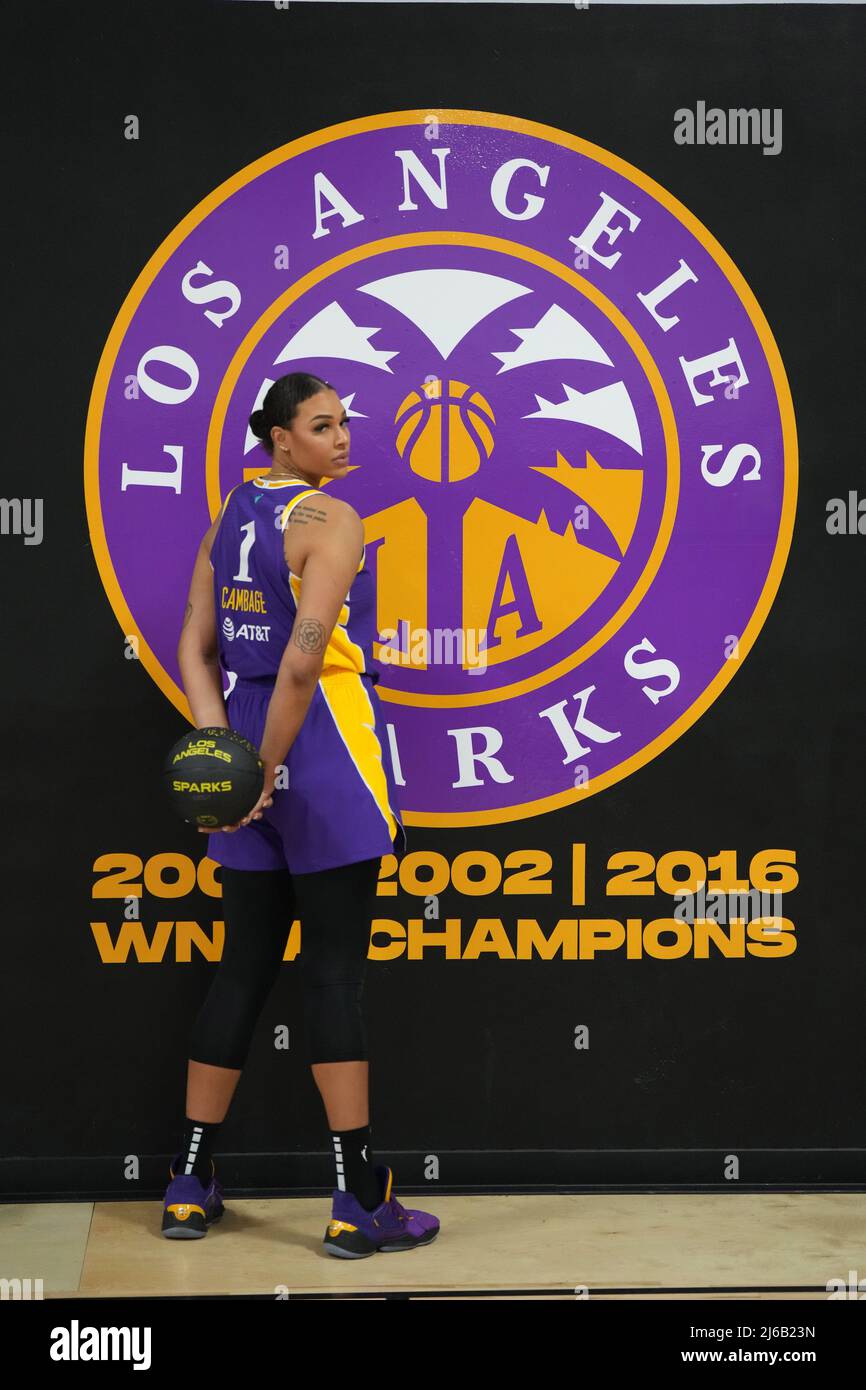 Los Angeles Sparks center Liz Cambage (1) during a WNBA game against the  Minnesota Lynx, Tuesday, May 17, 2022, at Crypto.com Arena, in Los Angeles,  CA. The Lynx defeated the Sparks 87-84 (