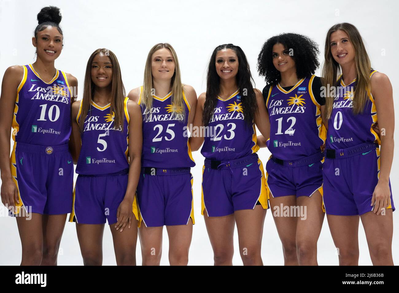 Los Angeles Sparks guard Lexie Brown (4) poses during media day, Wednesday,  Apr. 27, 2022, in Torrance, Calif. (Photo by Image of Sport/Sipa USA Stock  Photo - Alamy