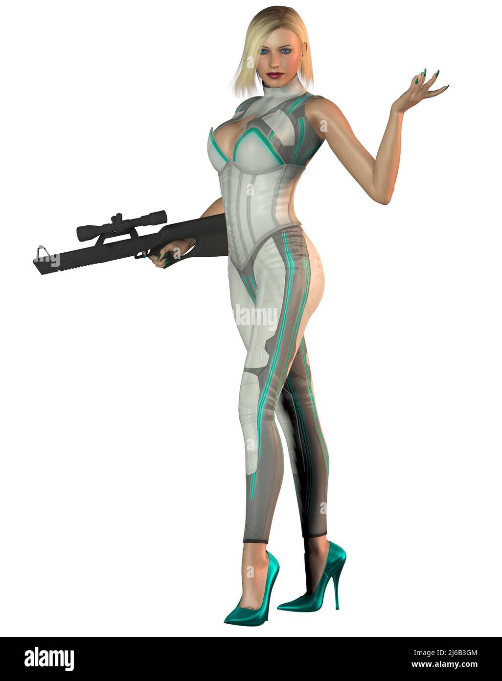 3d Arms Woman Warrior Model