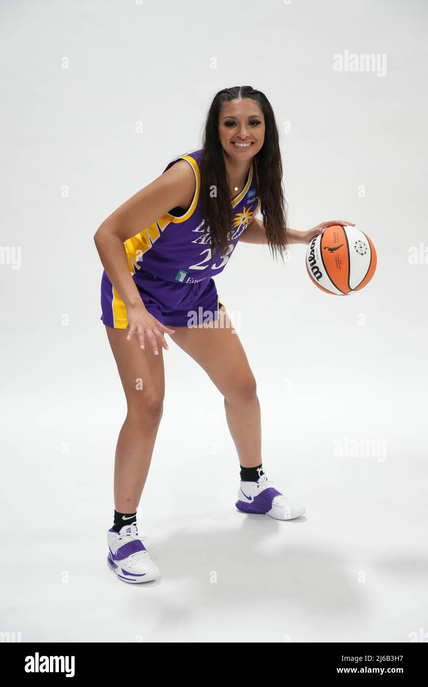 Los Angeles Sparks guard Lexi Gordon (23) poses during media day