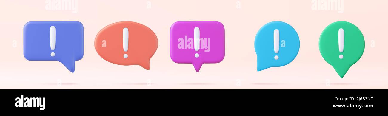 3d social media notification Stock Vector